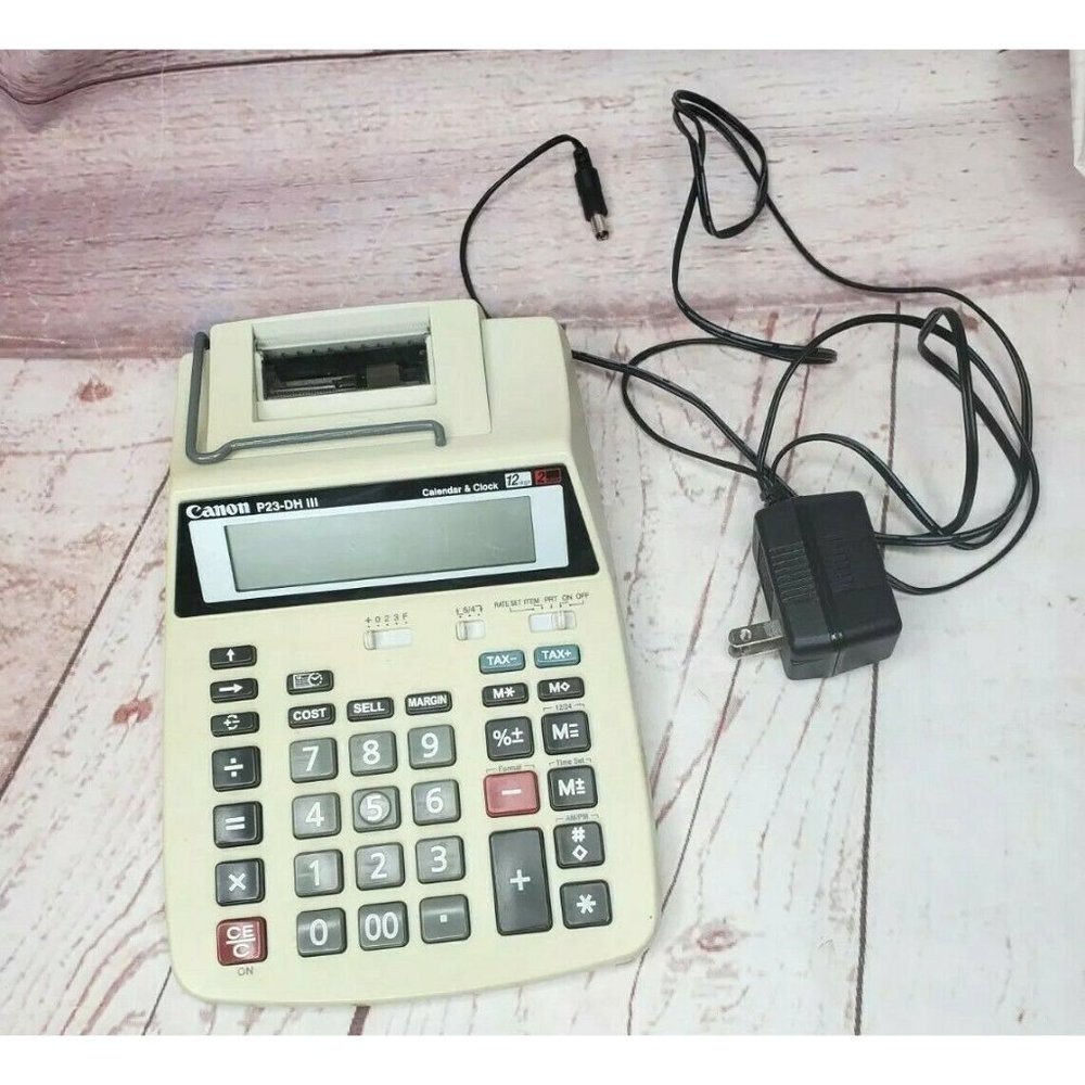 Canon P23-DH III Calendar & Clock 12 Digit 2 Color Calculator Printer